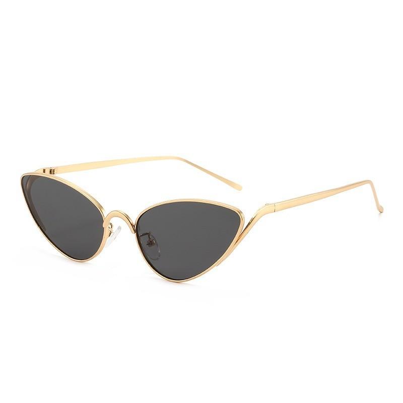 

Vintage Cat Eye Sunglasses With Metal Frame And Gray Lens For Trendy Streetwear Style 1
