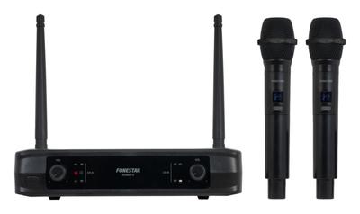 Fonestar SONAIR-2M - Set of Two Fixed Frequency UHF Wireless Microphones, 