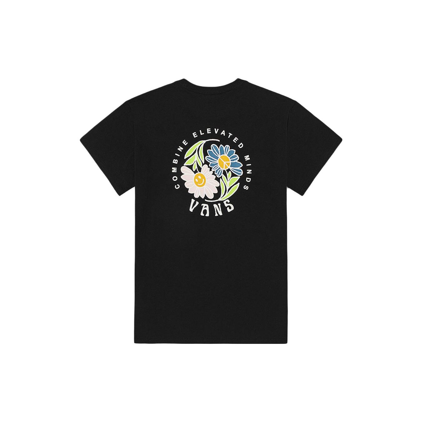 

Женская футболка с коротким рукавом и цветочным принтом Vans, черные VN0008ZDBLK XL