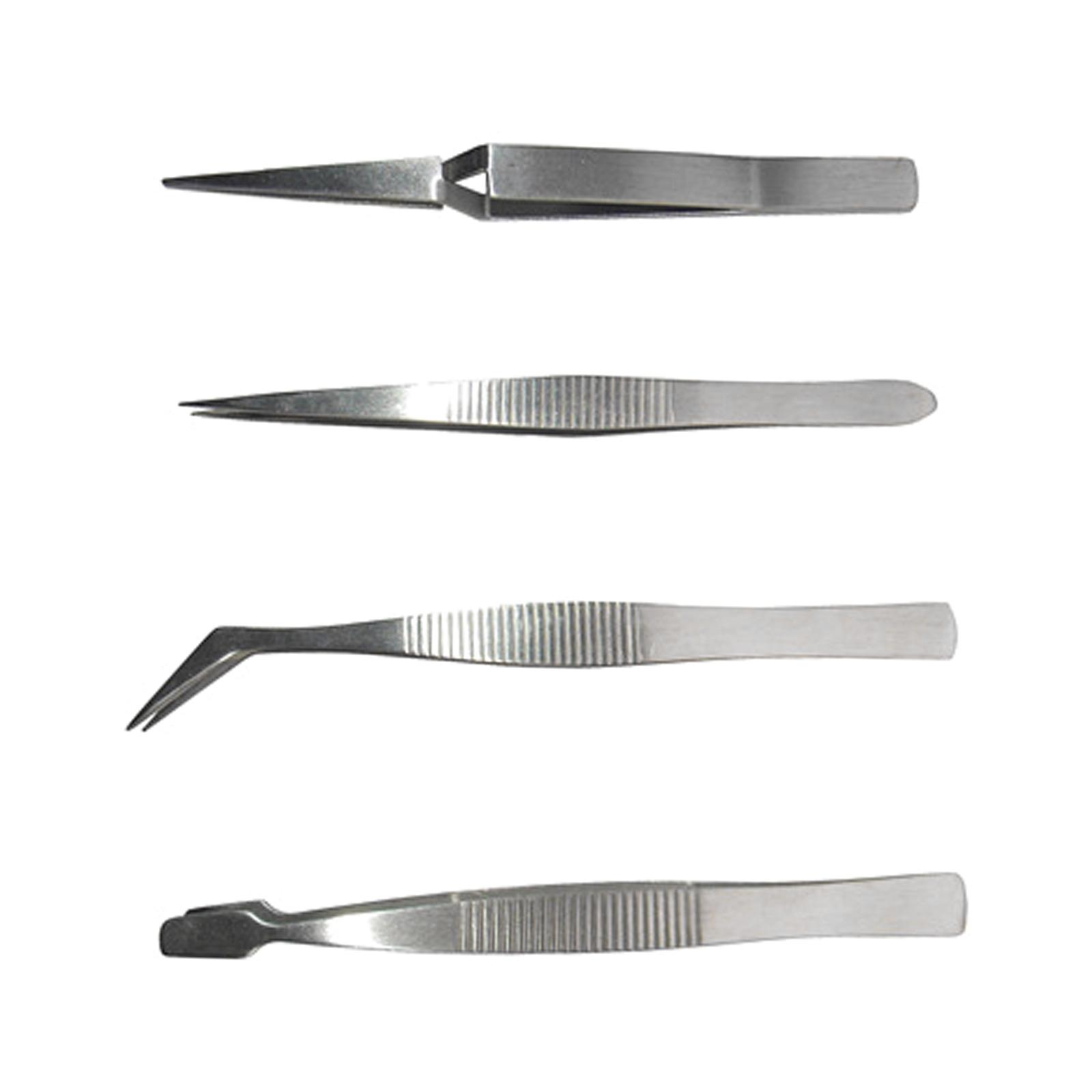 

4 шт. Профессиональные пинцеты из нержавеющей стали с острым носом, самоблокирующиеся пинцеты для рукоделия/ювелирного дела/марок/моделирования 1