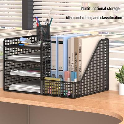 Multi-Layer Desk Organizer for Office Supplies and File Storage