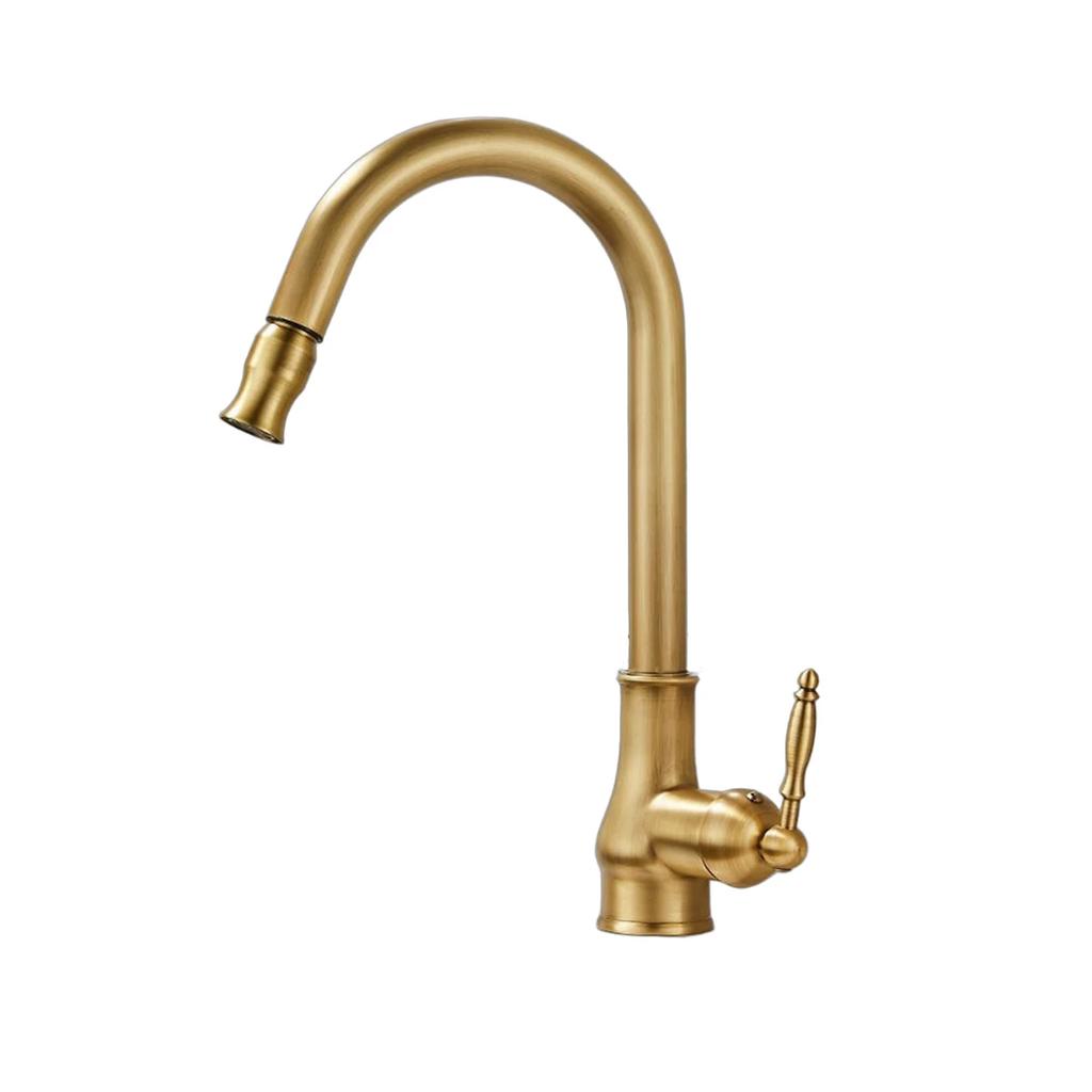 Antique Brass Pull-out Kitchen Faucet Water Purifier Sink Faucet 360° Rotate Hot Cold Drinking Water Filter Kitchen Mixer Taps