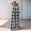 Fashion Women Trousers Casual Ladies Pants Fashion Casual Checkered Printed Pants