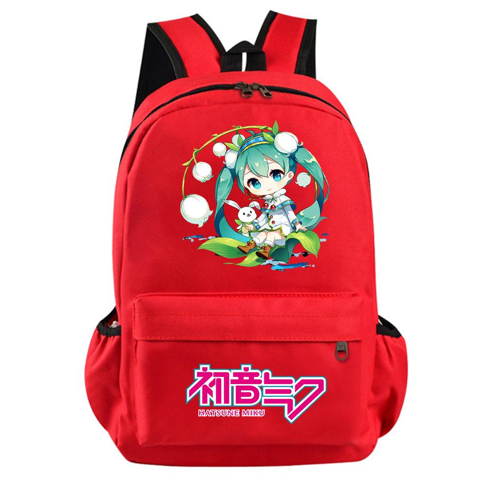 Anime Cartoon Hatsune Miku Printed Backpack for Teenager Student Girl Boy Bookbag Schoolbag Women Large Capacity Waterproof Travel Bag Gift Rucksak