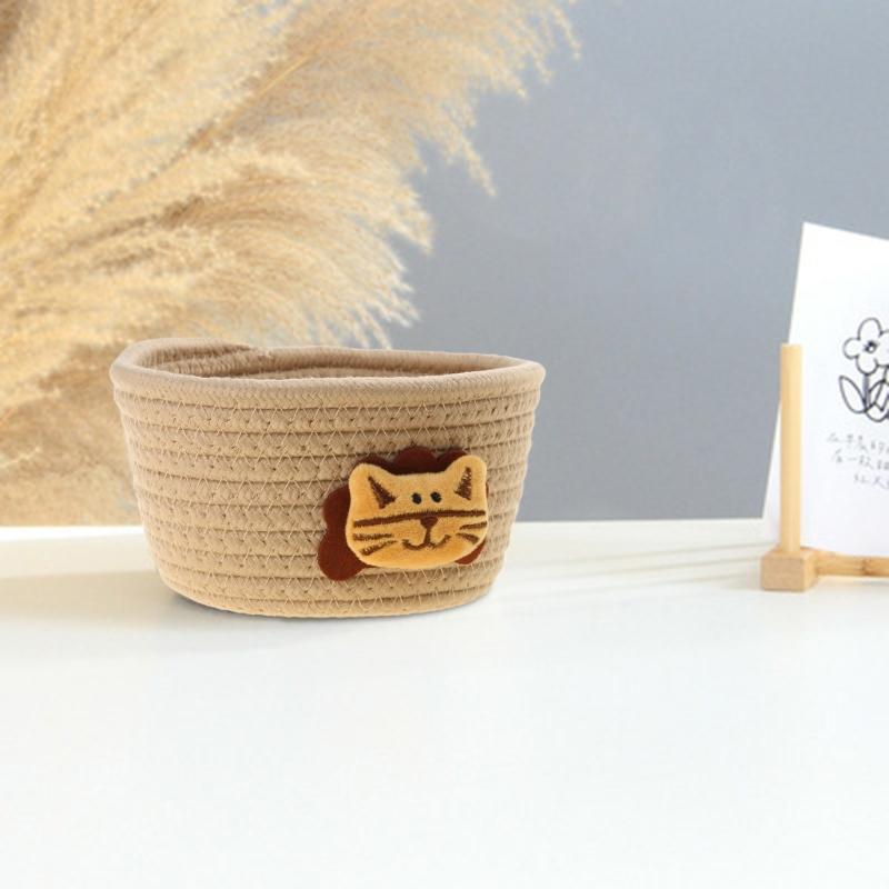 Small Woven Baskets for Organizing Rope Storage Basket Cute Cotton Basket Nursery Gift Dogs Toy Storage Bins for Toy