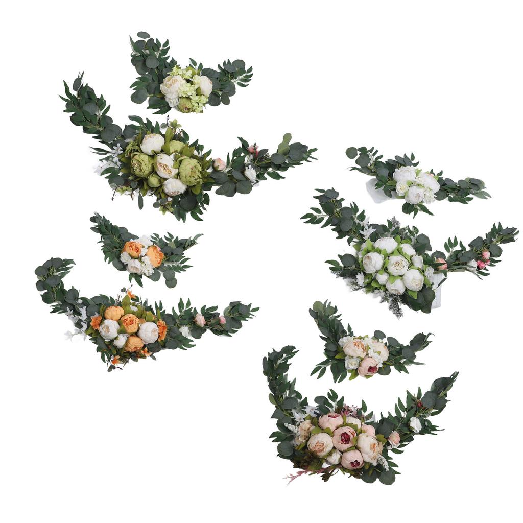 2 piezas Flores Artificiales para Arco de Boda Incoloras Exquisitas Románticas Señales de Bienvenida para Boda Decoración Floral