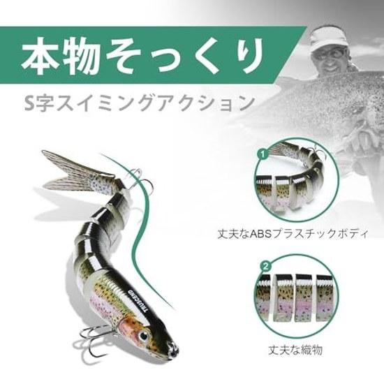 TRUSCEND Swim Max Fishing Lure BKK Hooks Easy Catch WigglingVibrationRattle SoundGurgling Sound Made High-Strength Dyneema Fiber Suitable Various Fish