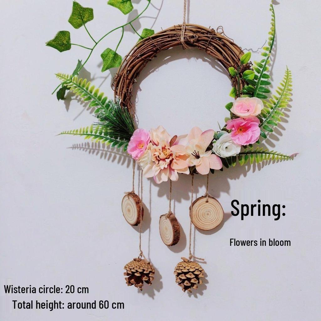 Creative Indoor Wreath Pendant: Living Room Wall Ornament & Decoration