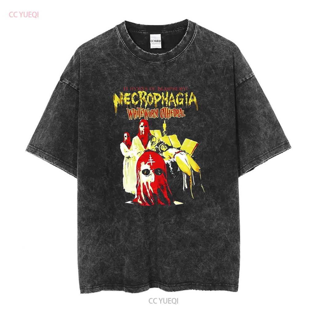 Necrophagia Occult Necro Tour Černé Všechny Velikosti Tričko Dárek VC1636 Dlouhý nebo Krátký Rukáv Vintage Vyprané Unisex Pružné