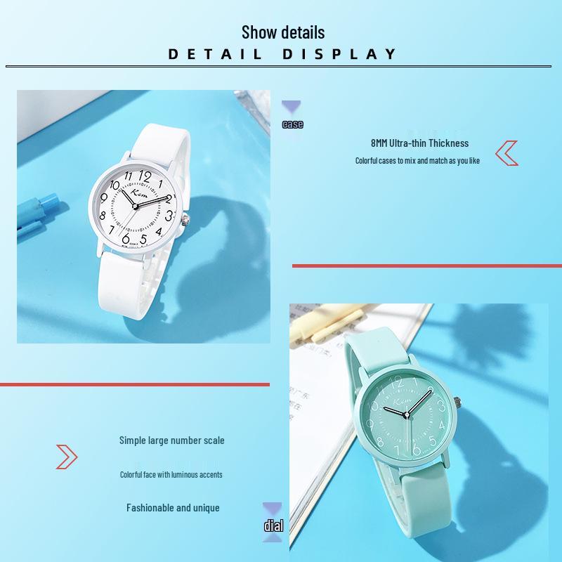 Waterproof Quartz Watch for Middle and High School Girls - Simple Design