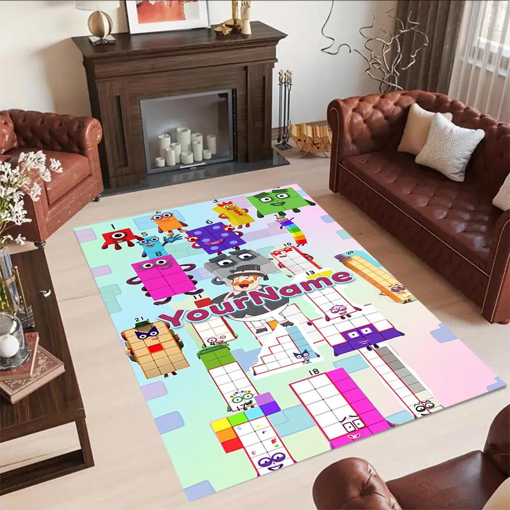 Tappeto Personalizzabile con Area Nome Numberblocks per Soggiorni Studio Ingresso Dormitorio Tappeto Antiscivolo Decorazioni Ufficio Anime Regalo Spirituale