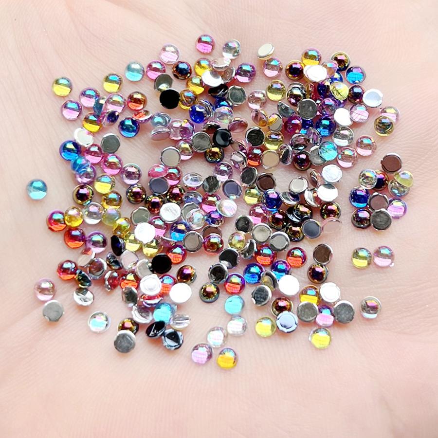 Magnifiques strass pour ongles, mélange de 3mm, demi-rond ab, 200 pièces, bijoux à bricoler soi-même, accessoires décoratifs pour la fabrication