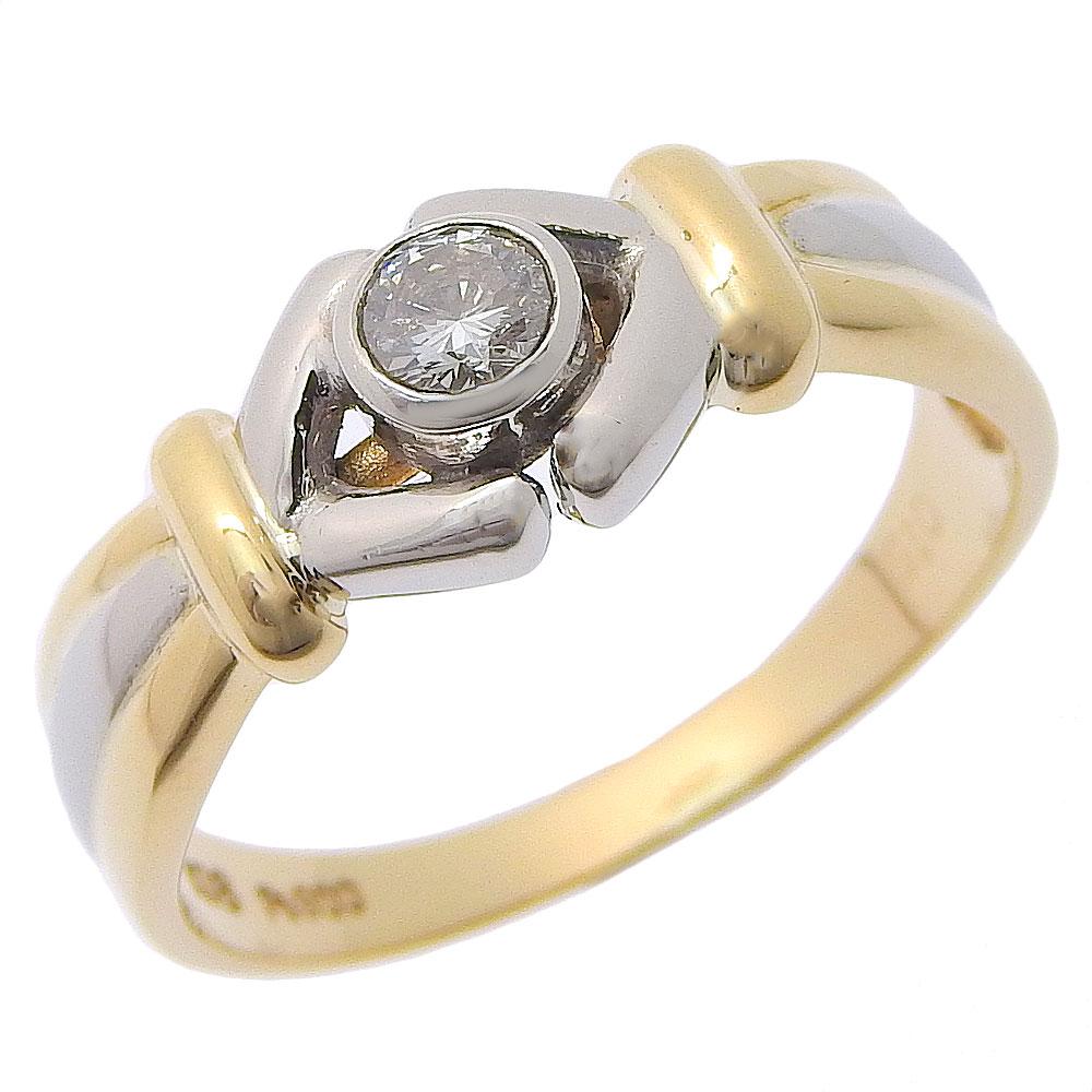 

Ring K18 yellow gold/Pt900Platinum/diamond #6.2(US Size) 3.3g Women Used