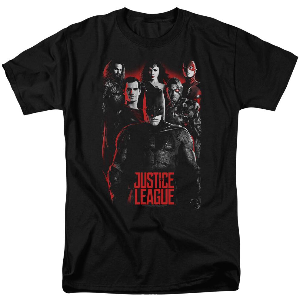 

Justice League The League T Shirt Licensed Comic Book Movie Tee New Black XXXL