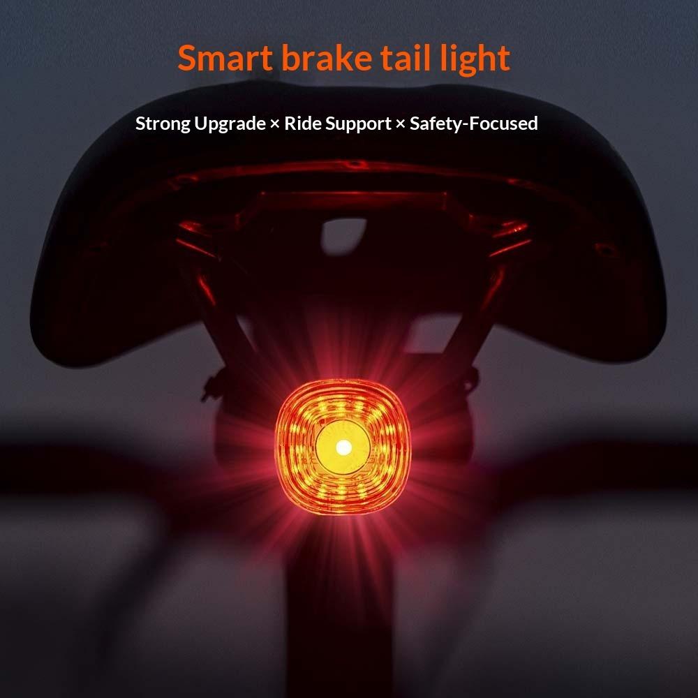 ENLEE Bicycle Tail Light, Intelligent Induction Brake Light Road Mountain Bike Night Riding Bright Light Warning Light