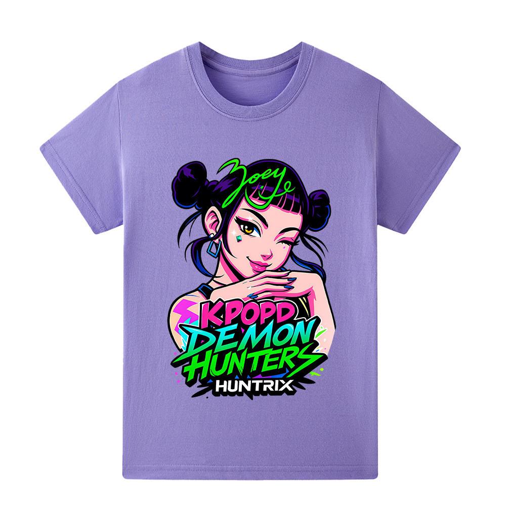 A1214 Kinder Jungen Mädchen Zoey Kpop Rumi Zoey Mira Print Kurzarm-T-Shirt