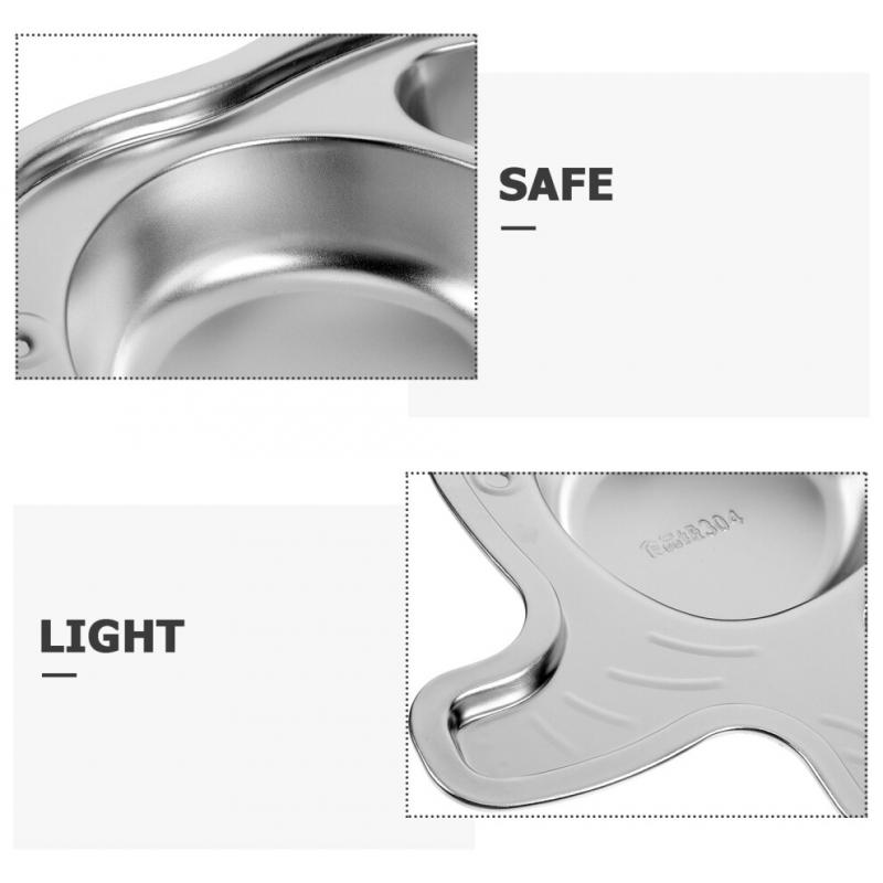 Stainless Steel Compartment Plates Silver For Storage