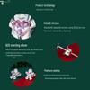 Yinziyun Gingerbread Man and Pink Heart Zircon S925 Sterling Silver Stud Earrings for Women