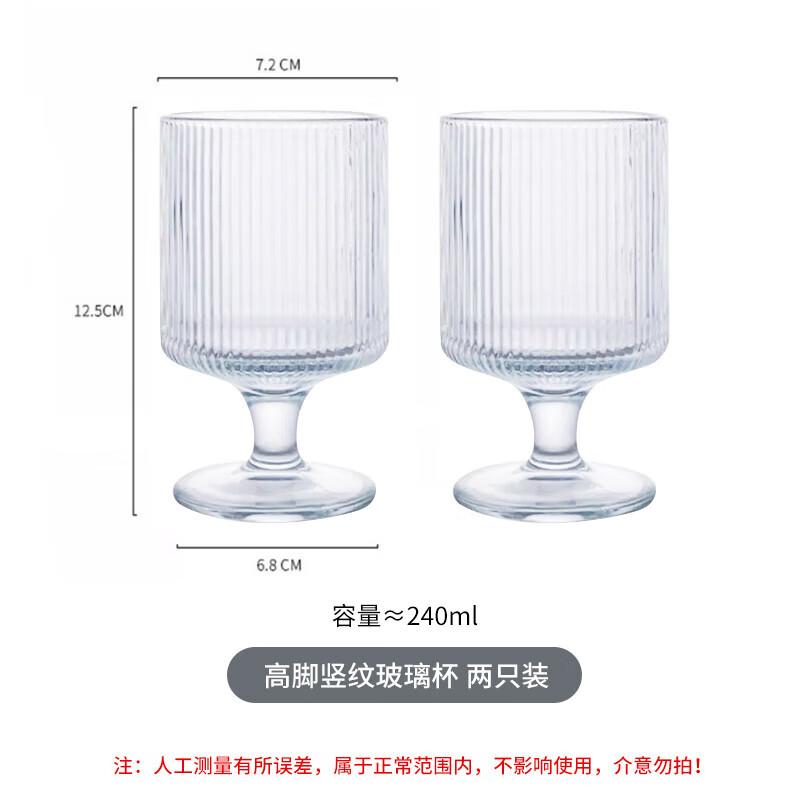 Ai Zhi Lv Vertical Striped Stemmed Glasses (Set of 2)