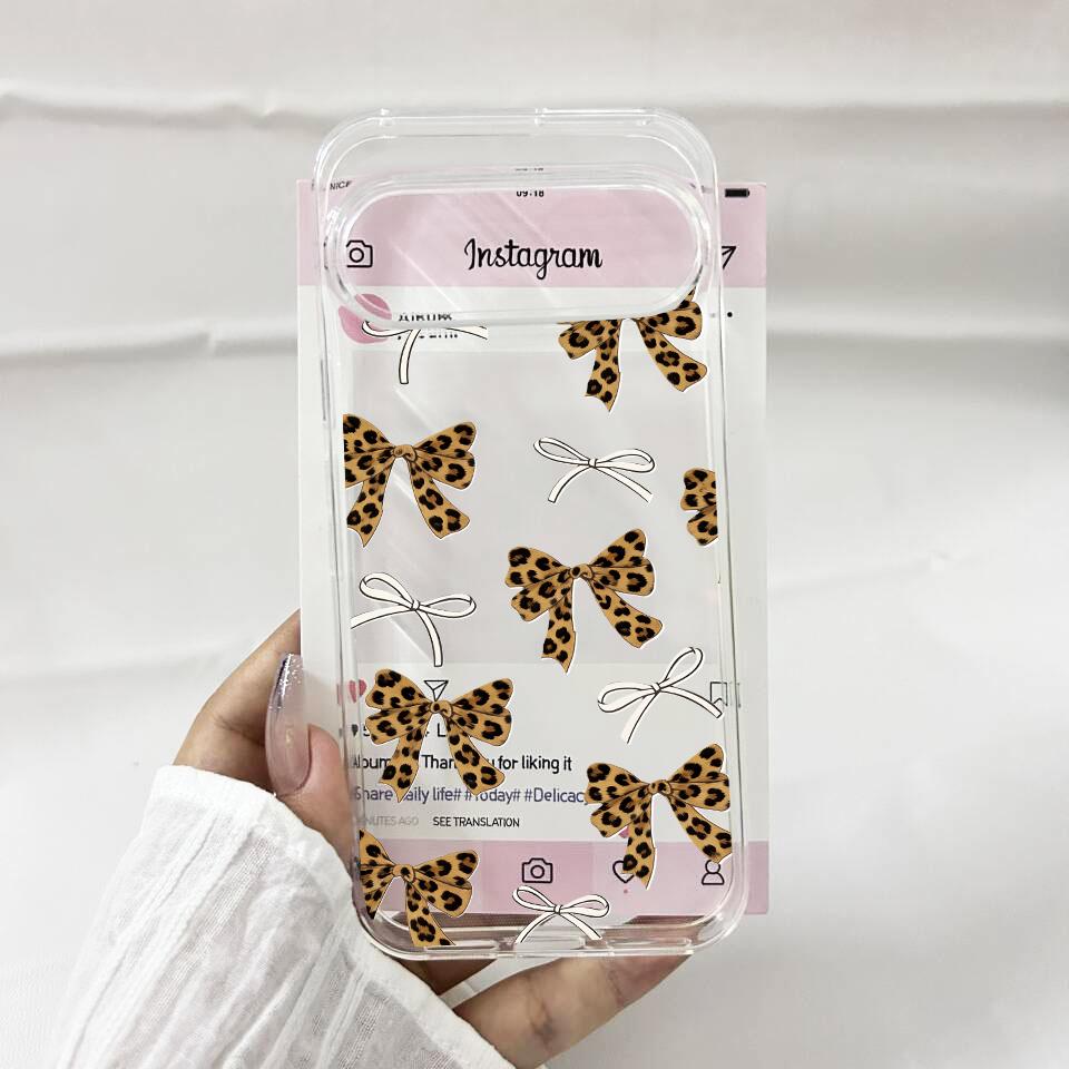 

Leopard Print Bowknot Phone Case For Google Pixel 8 Pro 10 9 Pro XL 6 7 7A 8A 5G INS Love Heart Simple Soft TPU Cover Clear Capa Google Pixel 6