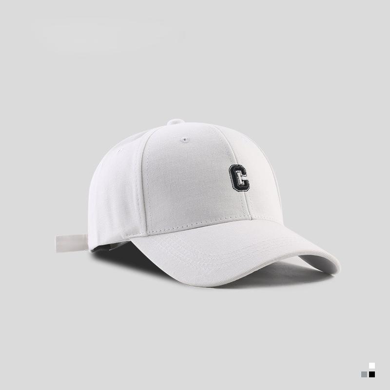 Hard-top C Letter Baseball Cap Men Women's Korean version of the tide peaked cap wide-brimmed big head  the curved brimmed hat