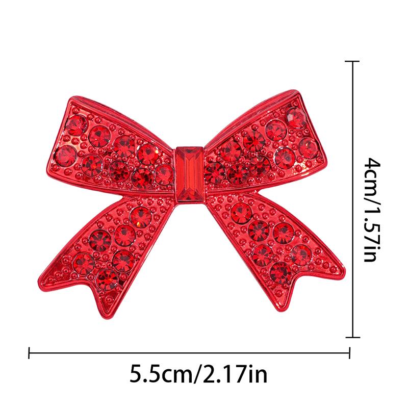 

Rhinestone Christmas Bow Brooches For Women New Year Party Brooch Pin Christmas Decoration Accessory Gifts OneSize