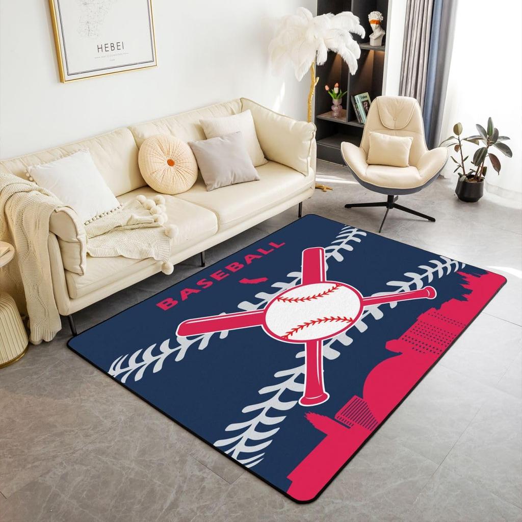 Ковер Erose Bridal Boys Baseball Area Rug 5x7 для подростков и молодежи, Ковер с изображением бейсбольной команды в подарок, Спортивные ковры для спальни, Городской ковер для помещений с тематикой бейсбола