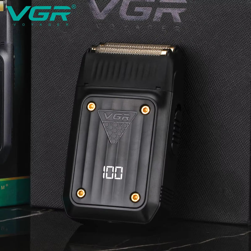 VGR 363 Shaving Men's Seamless Electric Shaver Reciprocating Double Cutter Head Razor Trimming Electric Digital Display Waterproof Silent Strong Power