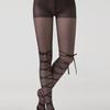 HUGDAY [10 Denier] Tiny Ribbon Wrap Pantyhose