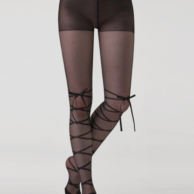 

HUGDAY [10 Ден] Крошечные колготки с лентой black