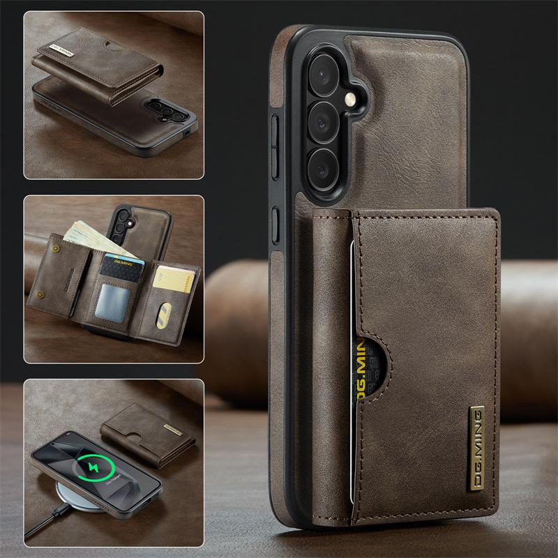 Magnetische 2-in-1 Abnehmbare Flip Leder Handyhülle für Samsung Galaxy S25 FE S25 Edge S24 Plus S23 S22 S21 Ultra Brieftasche Kartenfach Rückseite Abdeckung Coque