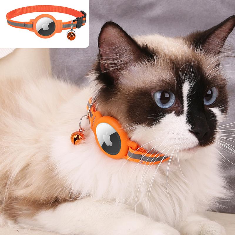 

Ошейник для отслеживания домашних животных, совместимый с Airtag - дышащий, анти-удушающий ошейник для кошек, локатор в комплект не входит