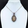 Sunstone & Kunzite Gemstone Handmade Pure Copper Wire Wrapped Pendant Jewelry For Thanksgiving