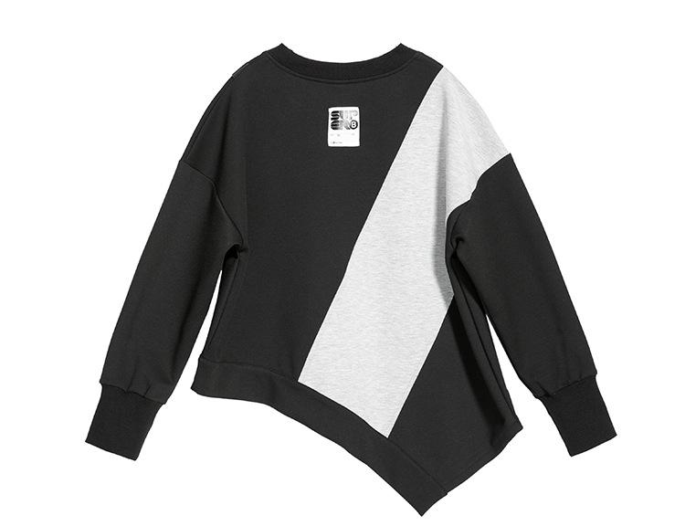 European-American Autumn Color Block Plus Size Women's Casual Long Sleeve T-shirt 