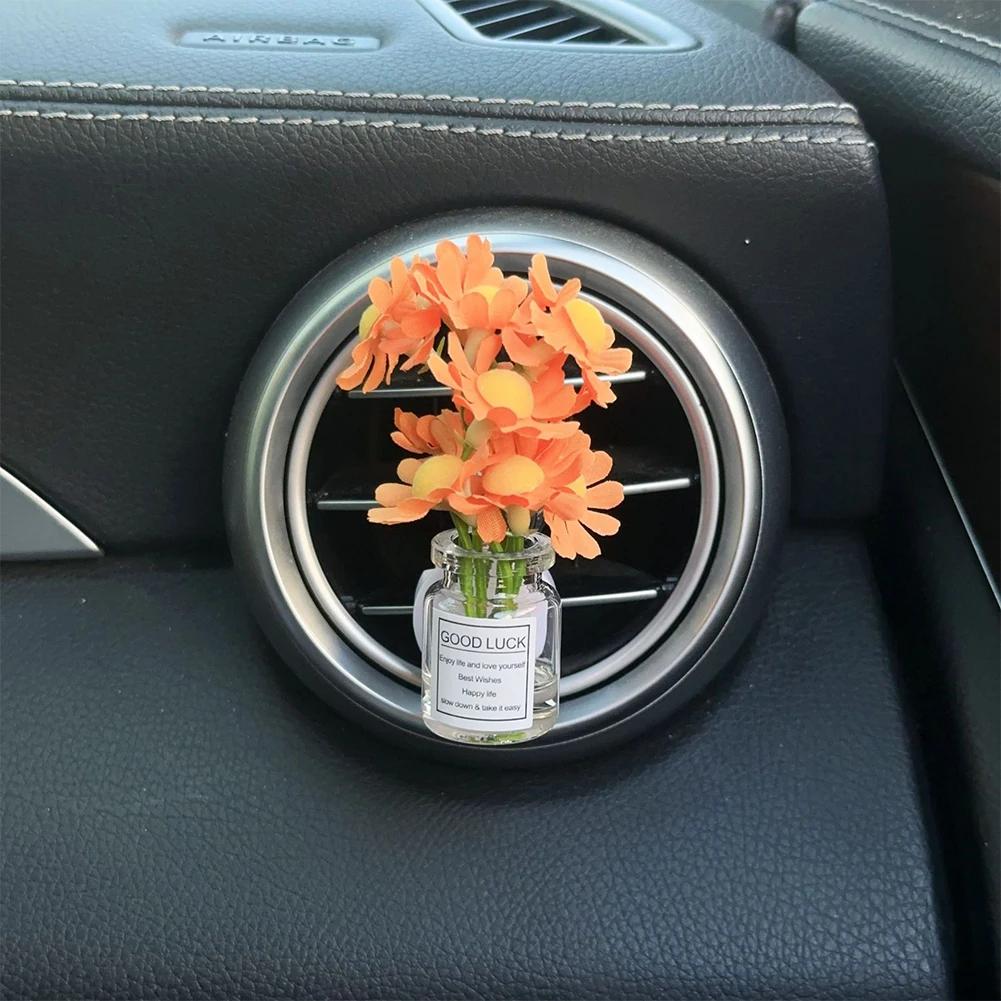 Auto Air Outlet Flower Vase Clips Ornaments Car Center Console Jasmine Vase Glass Ornaments Glass Vase Ornaments For Girls Gifts