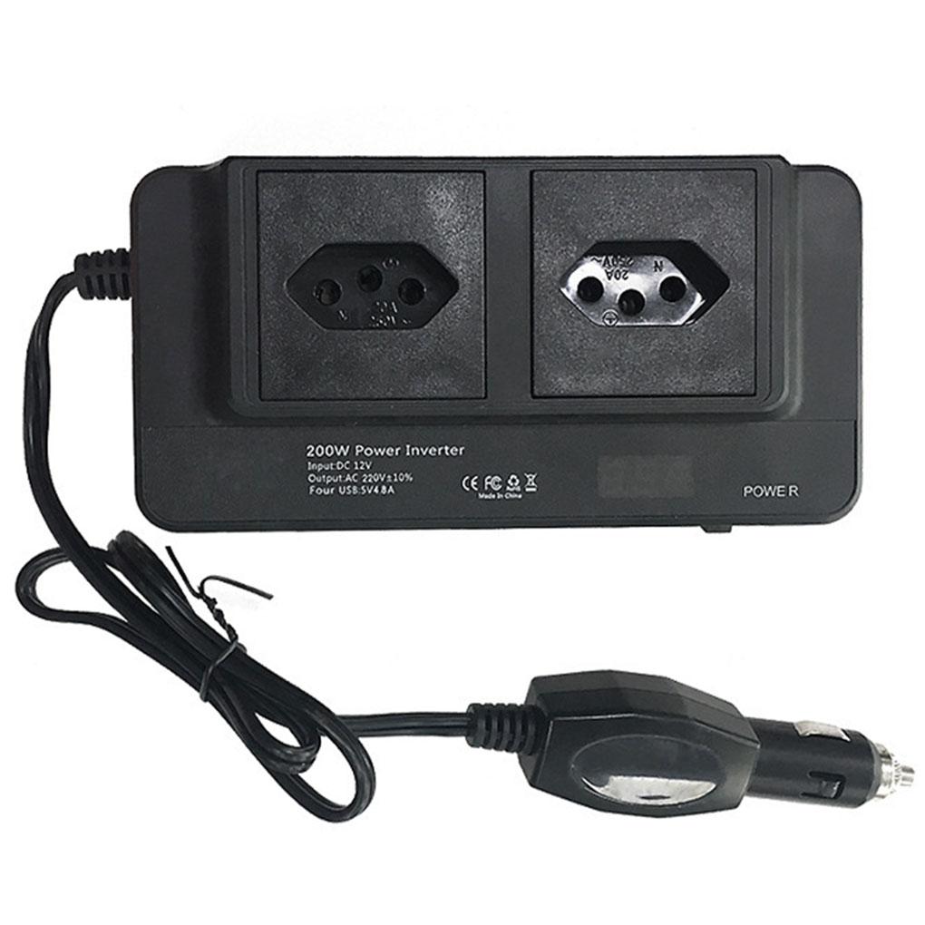 Car Power Inverter With Sturdy Plastic Shell Fast Heat Dissipation User-friendly Power Converter