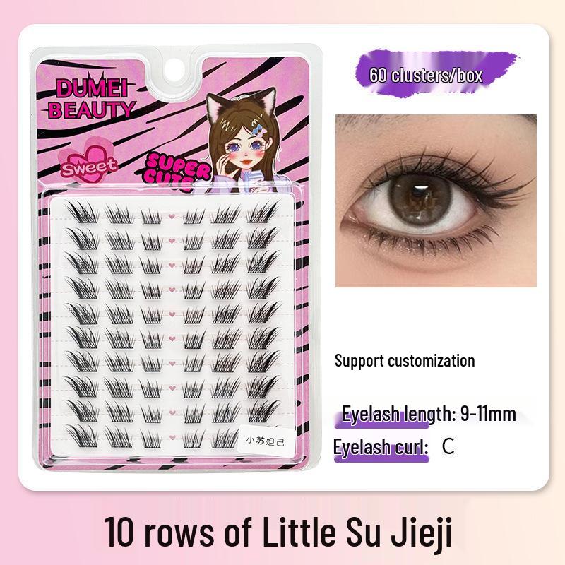 10-Row Autumn Leaf & Sunflower Faux Eyelashes - Flat, Glue-Free