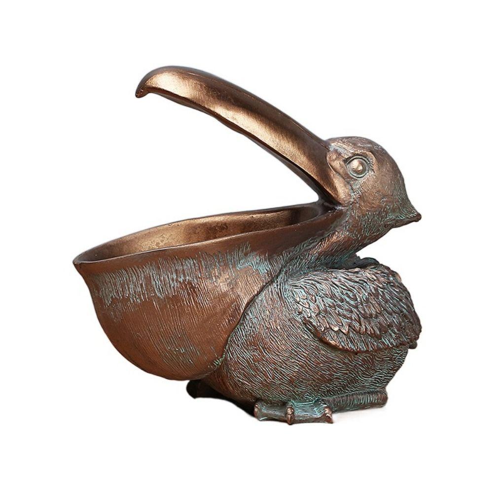 Animal Pelican Storage Holder Bird Art Large Capacity Resin Pelican Sculpture Practical Big Mouth Bird Ornament Ornament Gift