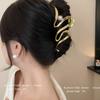 Retro Gradient Beaded Hair Claw Women's Geometric Plastic Hairpin Clip Fashion Everything Hair Clip Hair Accessories