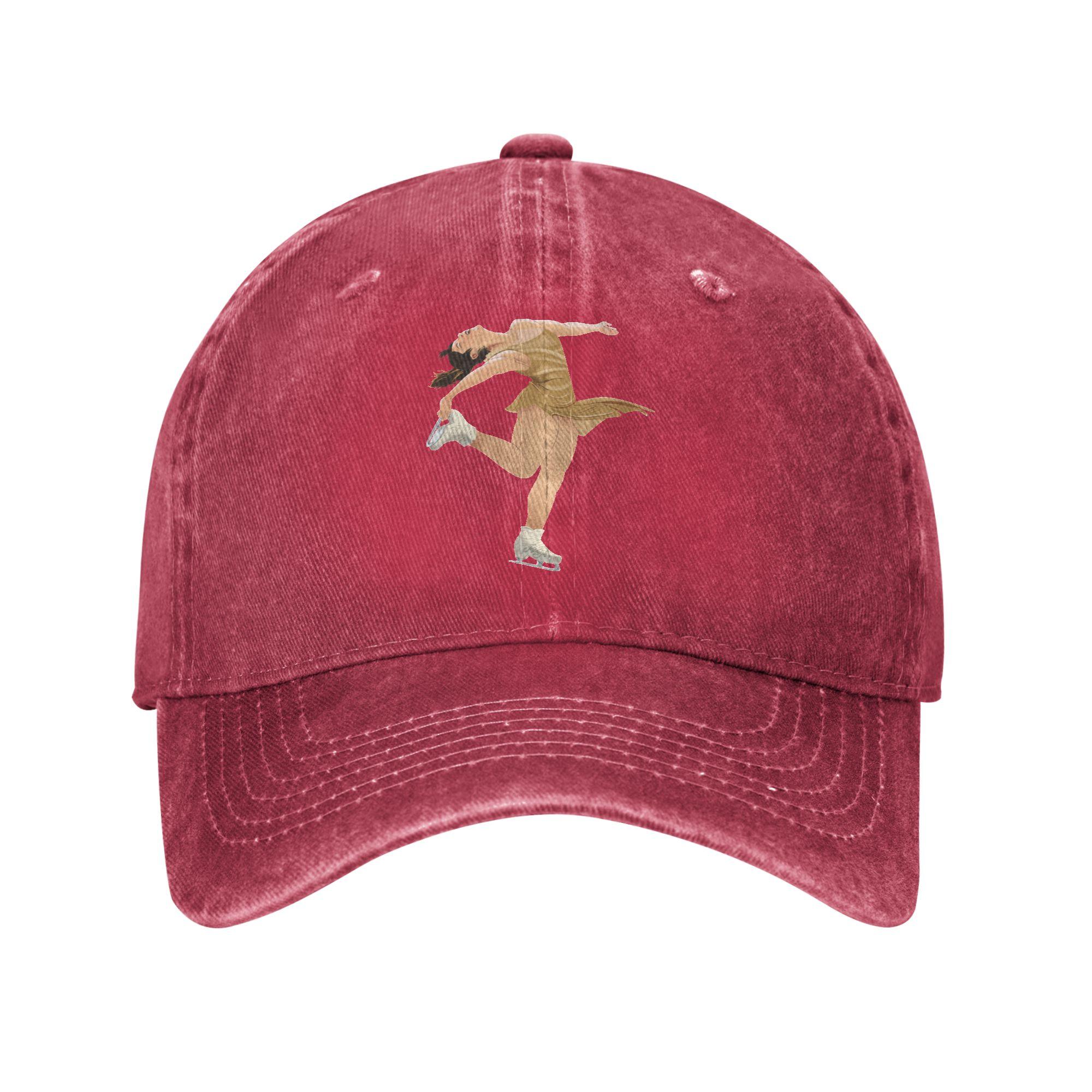 Vintage Alysa Liu Figure Ice Skating Baseball Caps for Unisex Women Distressed Denim Sun Cap Adjustable Hats Cap One Size
