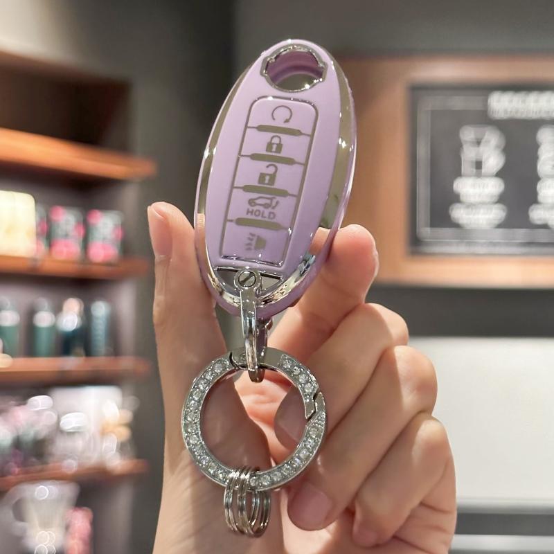 Etui na kluczyk z błyszczącą smyczą do Nissan Altima Sentra Maxima Rogue Armada Pathfinder Versa Smart Key 5-przyciskowy