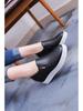 Genuine Soft Leather Slip-On Height-Boost Sneakers - Breathable Casual Women's Shoes, Korean Style for Spring & Autumn