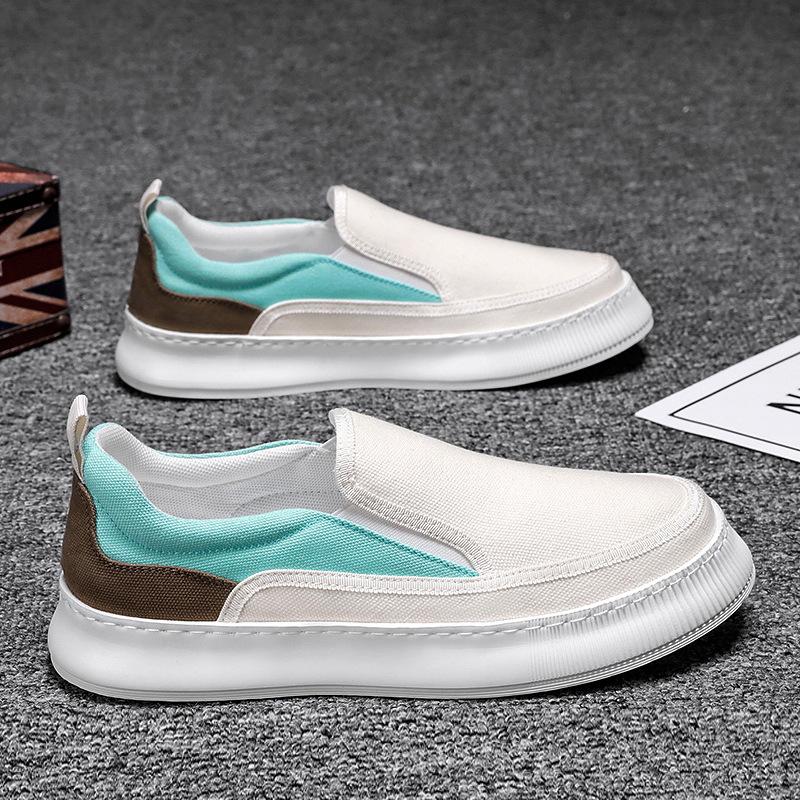 

Мужская обувь Дышащая обувь Lazy Shoes Повседневная модная обувь на платформе Легкая мужская парусиновая обувь с одной педалью 41