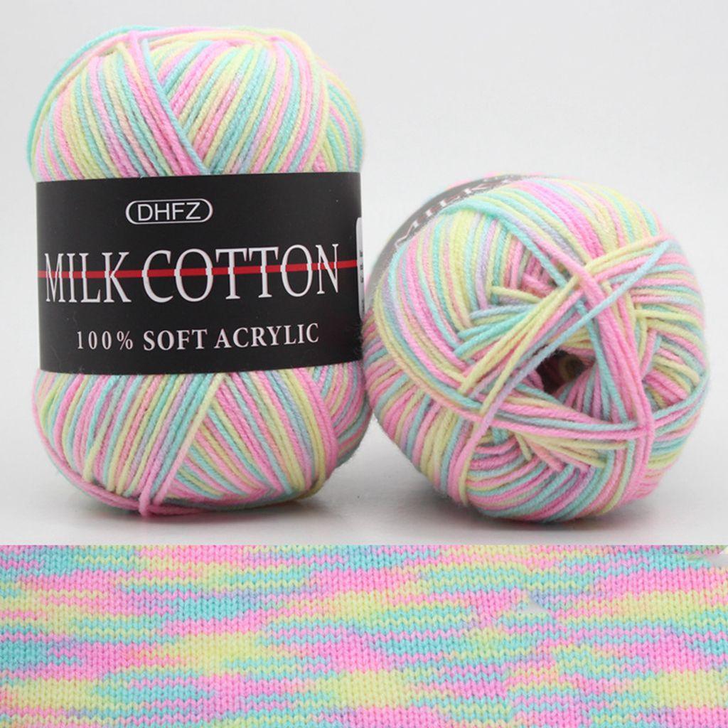 50g/roll Double Knitting DIY Crafts Warm Sewing Supplies Knitting Thread Knitted Yarn Milk Cotton