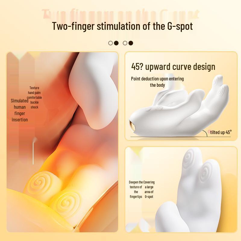 Cross Gold Right-Handed G-spot Vibrator with Heating and Double Finger Buckle