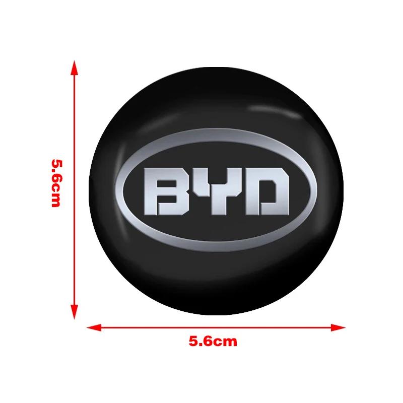 4Pcs 56mm Car Wheel Hub Caps Cover Rim Sticker Reflective Badge For BYD Tang F3 E6 Atto 3 Yuan Plus Song Max F0 G3 I3 Ea1 Dmi G6