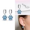 Hoop Earrings 925 Silver Certified Red Bow Heart Zircon Stud Earrings Lady's Anniversary Gift Luxury Jewelry