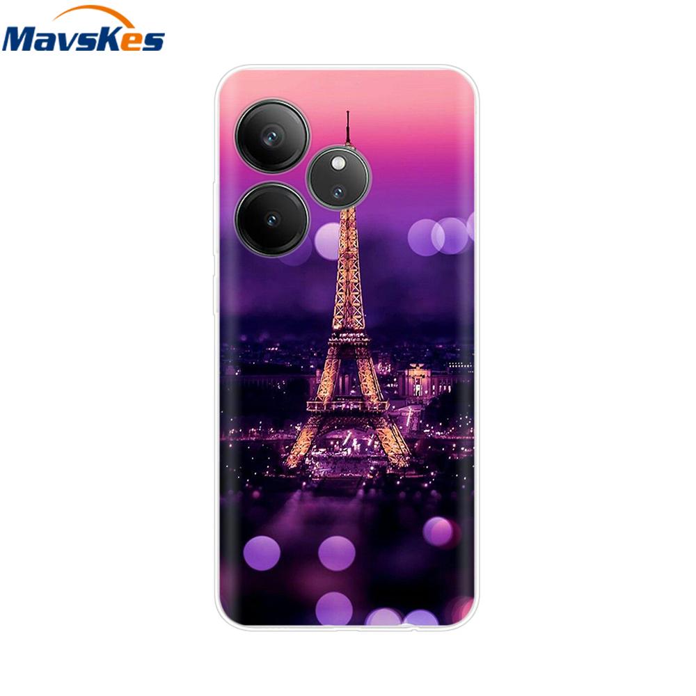 For Realme GT 6T Case Soft TPU Clear Painted Back Cover For Realme GT 6 Case GT6 6T Transparent Bumper RealmeGT6 Cute Protector