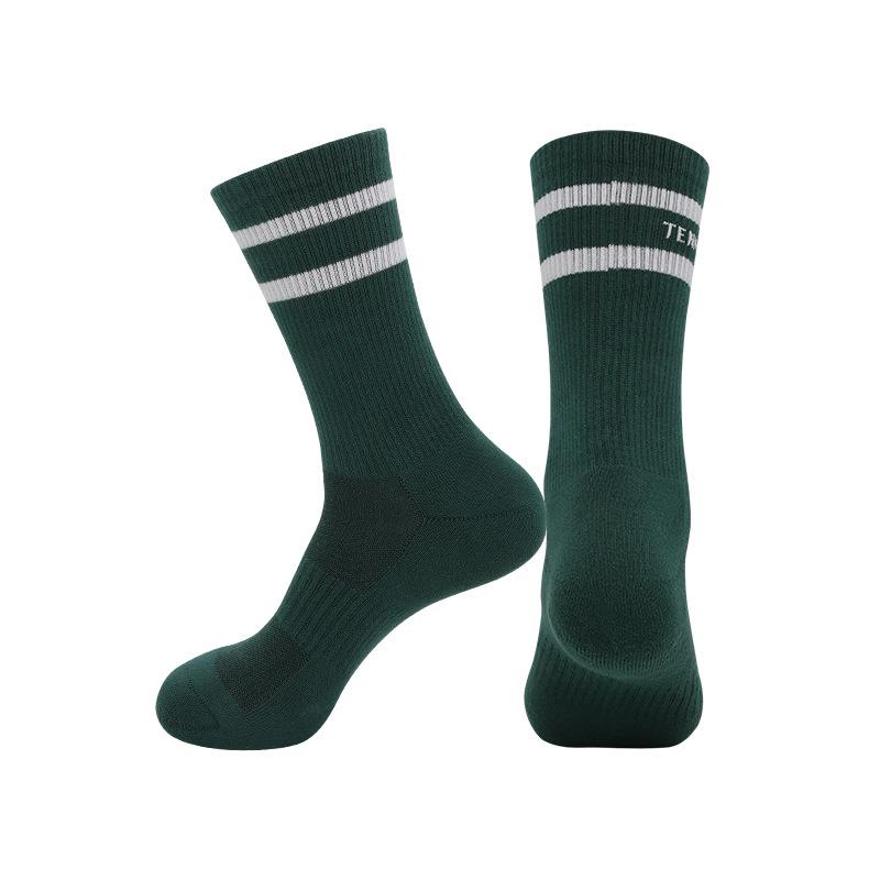 2026 summer professional towel bottom tennis socks men's and women's sweat-absorbing non-slip sports socks cotton medium tube socks