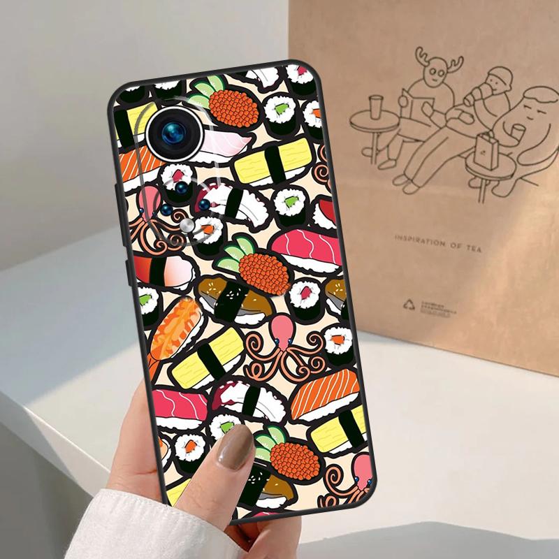 Sushi Food For Huawei P20 P30 P40 P60 Pro P Smart Nova 9 5T Honor 70 90 50 Magic5 Lite X7a X9a X8a Case
